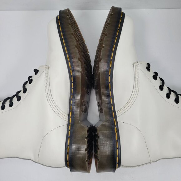 Dr. Martens Women's White Smooth Leather Lace-Up Boots 11821 US Size 9 - Picture 5 of 10